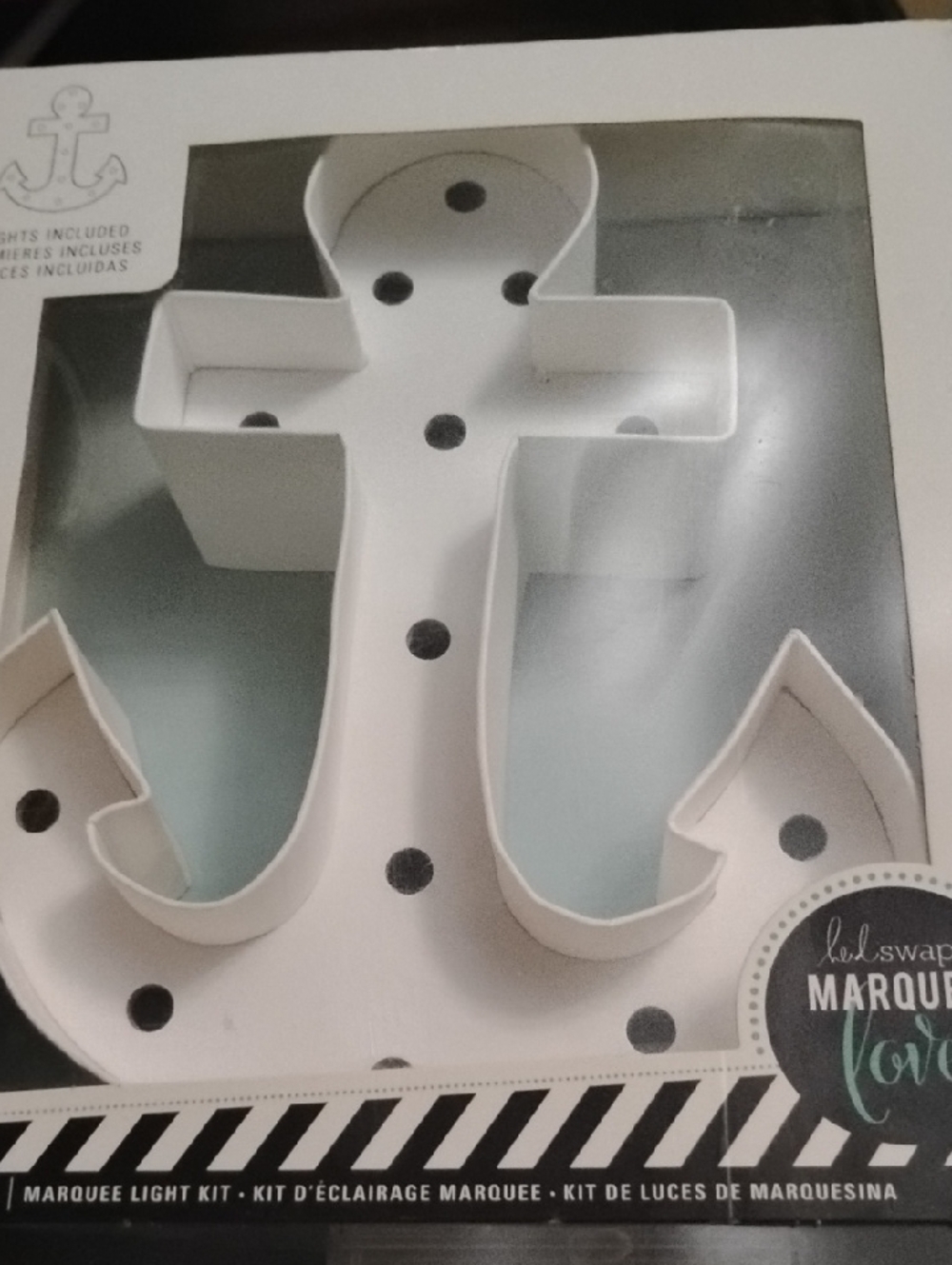 Heirloom Marquee Anchor Light - White Polka Dot